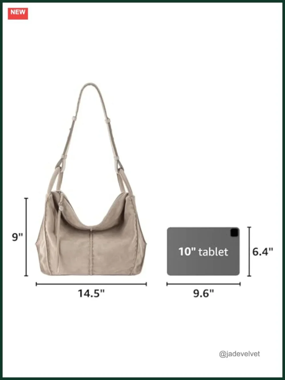 Leather Hobo Bag with Zipper Pocket - Large Women's Handbag for Everyday &